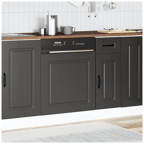 Pannello Lavastoviglie Kalmar Nero 60x1,5x67 Cm In Truciolato - Foto 3