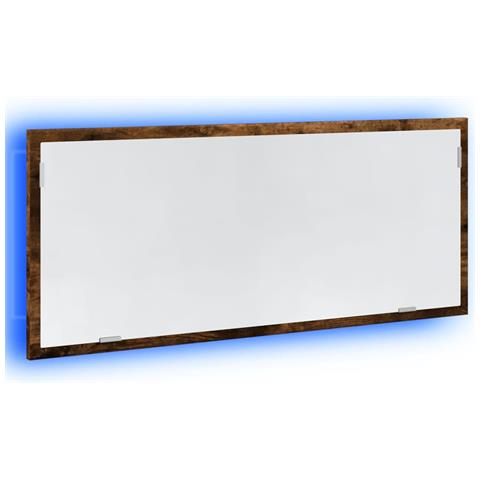 Specchio Bagno Led Rovere Fumo 100x8,5x37cm Legno Multistrato - Foto 3