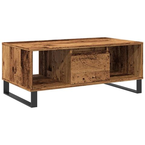 Tavolino Da Salotto Legno Antico 90x50x36,5 Cm In Truciolato - Foto 2