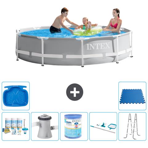 Piscina Fuori Terra - In Giro - 305x76 Cm - Grigio - Include Accessori Coordinati A1860 - Foto 1