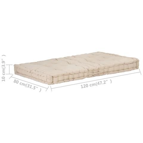 Lusso Casadino - Cuscino Per Pallet E Pavimento In Cotone 120x80x10 Cm Beige - Foto 7