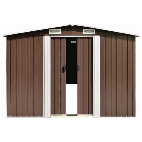 Lusso Casadino -  Casetta Da Giardino 257x489x181 Cm In Metallo Marrone - Foto 1