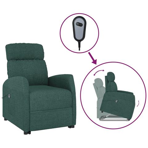 Lusso Casadino -  Poltrona Alzapersona Verde Scuro Tessuto - Foto 1