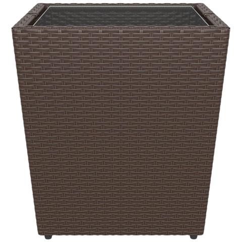 Set Bistrot Giardino 5 pz Polyrattan e Vetro Temperato Marrone - Foto 9