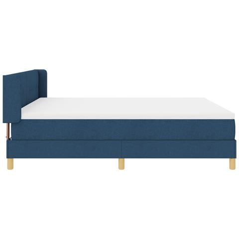 Letto con rete a molle e materasso Blu 180x200 cm Tessuto - Foto 9