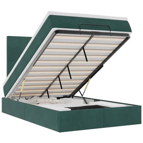 Struttura Letto Pouf con Materassi 120x200 cm Velluto - Foto 1