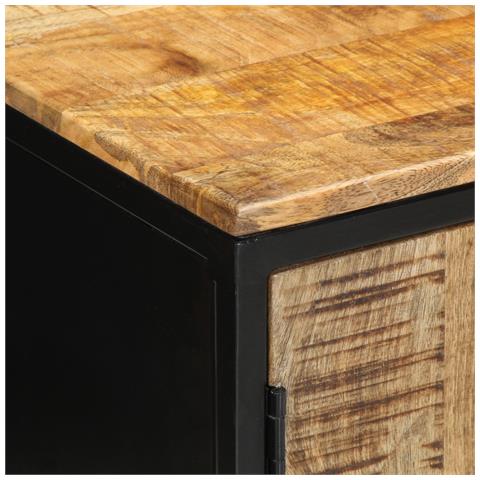 Comodini 2 pz 50x30x45 cm Legno Massello di Mango Grezzo - Foto 9