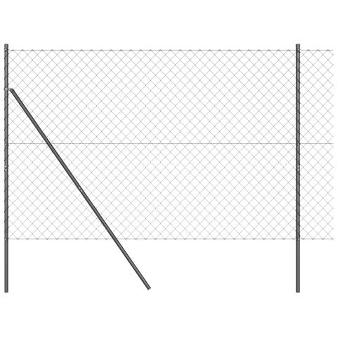 Recinzione in rete metallica Set di 2 Grigio Acciaio 25 x 1.5 m - Foto 1