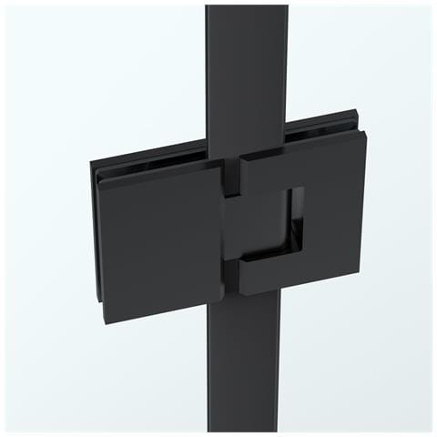 Box Doccia Angolare 80x90 Cm Apertura Due Ante Battenti H200 Cm Cristalli Trasparente 6 Mm Profilo Nero Opaco Gioia - Foto 2