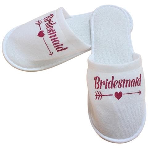 Pantofole Bianche ""bridesmaid"" Per Feste Di Addio Al Nubilato E Spa Red - Foto 1