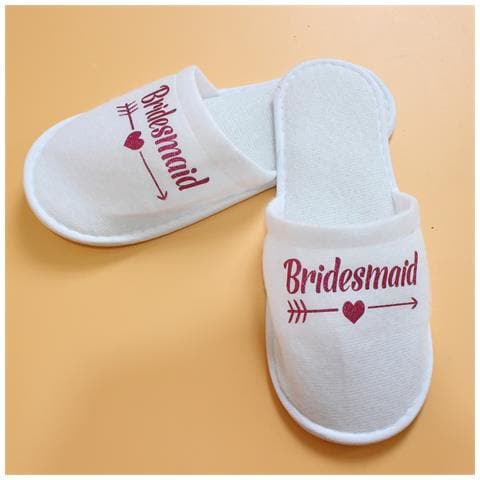Pantofole Bianche ""bridesmaid"" Per Feste Di Addio Al Nubilato E Spa Red - Foto 2