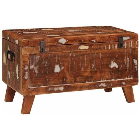 Scatola di Stoccaggio 70 x 35 x 40 cm legno massello di riciclo - Foto 1