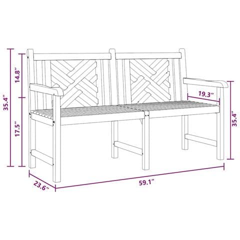 Panchina da giardino Marrone 150 x 60 x 90 cm - Foto 9