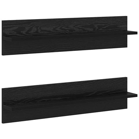 Scaffali da parete 2 pcs Rovere nero 80 x 11.5 x 18 cm - Foto 1