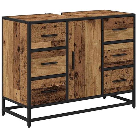 Armadio per Lavabo da Bagno Legno vecchio 80 x 33 x 60 cm - Foto 1