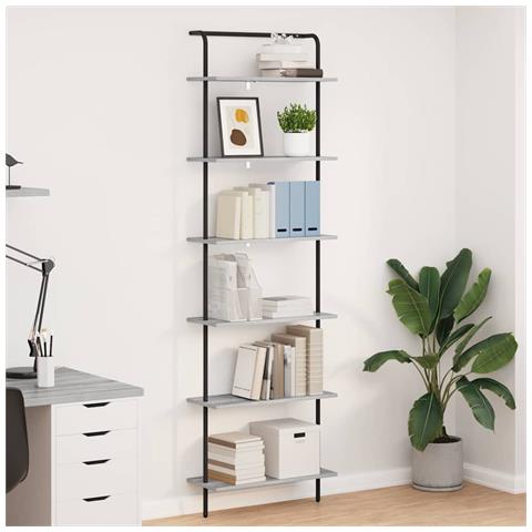 Libreria Grigio sonoma 60 x 24 x 203 cm Legno multistrato - Foto 2