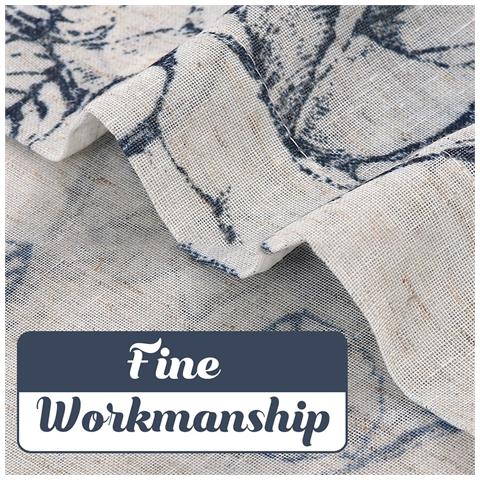 Set Di 2 Tende A Occhielli Con Stampa Effetto Lino - Semi-oscuranti, Design Moderno S - Foto 7