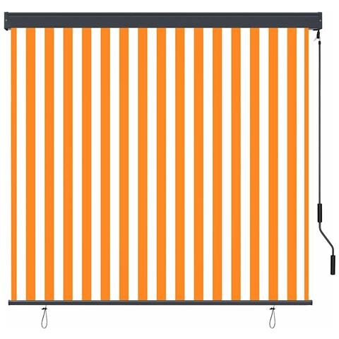 Tenda a Rullo Esterna Arancione e bianco 180 x 250 cm Tessuto - Foto 2