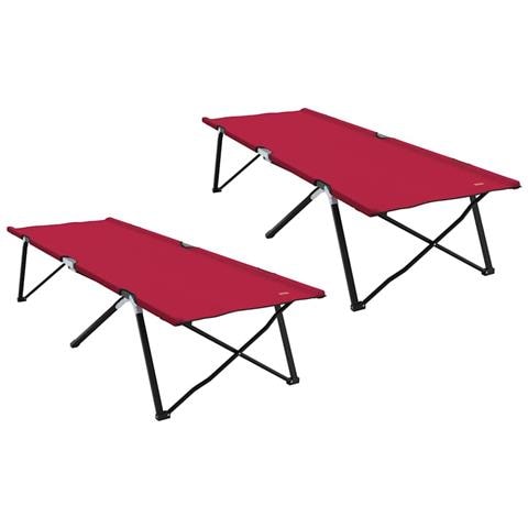 Letto da campeggio pieghevole 2 pcs Rosso 206 x 76 x 74 cm - Foto 1