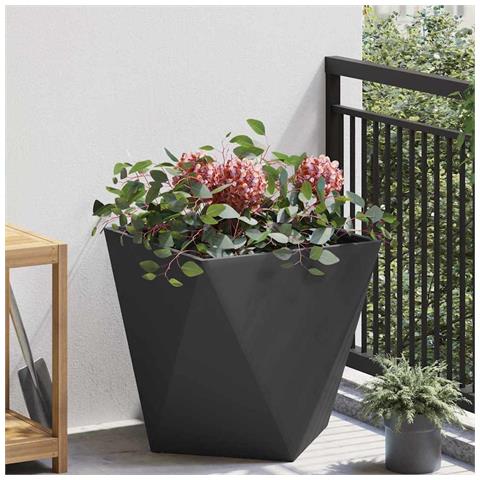 Fioriera Nero 50 x 50 x 50 cm Acciaio - Foto 2