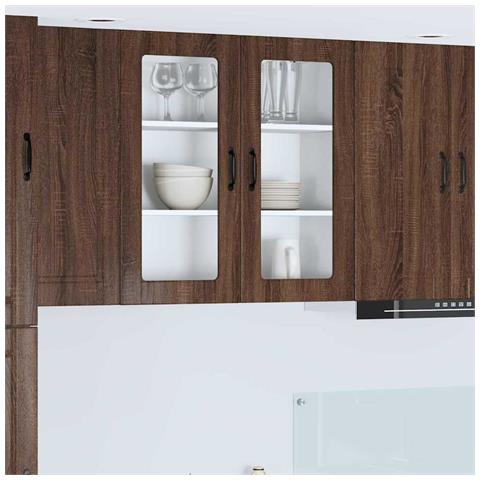 Pensile cucina Rovere Marrone 80 x 31 x 80 cm Legno multistrato - Foto 2