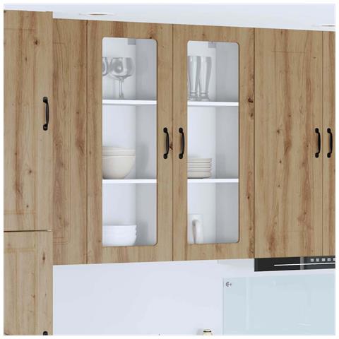 Pensile cucina con porta Rovere artigianale 40 x 31 x 100 cm - Foto 2