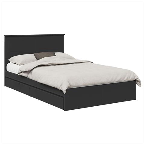 Letto con Contenitore Nero 135 x 190 cm Legno multistrato - Foto 1