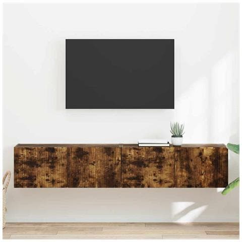 Mobile TV da parete 2 pcs Rovere fumé 60 x 31 x 29.5 cm - Foto 2