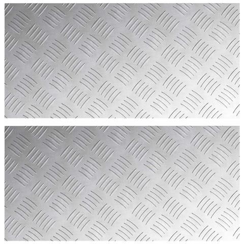 Dischi Quadrati 2 pcs Argento 60 x 30 cm Alluminio - Foto 1