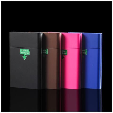 Custodia Slim Per Sigarette Con Apertura A Scatto, Materiale Pvc, Confezione Da 2 - Contiene 20 Sigarette Slim Black - Foto 2
