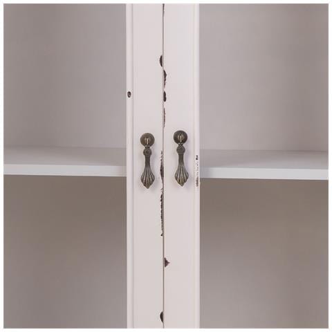 Vetrina In Legno Con 1 Cassetto E 2 Ante Bianco 80x42x148h Cm - Foto 8