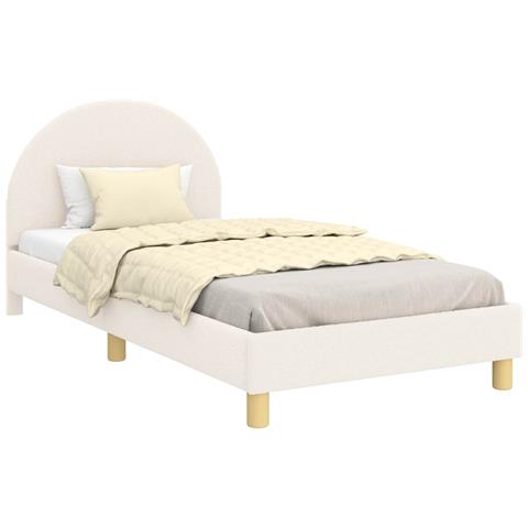 Struttura letto bambini con testata Crema 90 x 200 cm Bouclé - Foto 1
