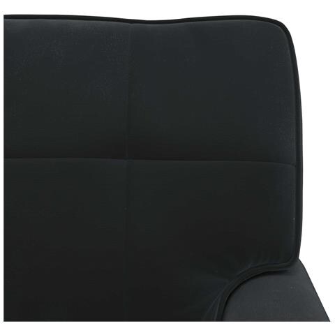 Chaise Lounge con cuscino Nero 91 x 157 x 91 cm Velluto - Foto 9
