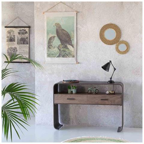 Mobile Da Ingresso In Legno E Metallo Nero 122x37x82 - Foto 2