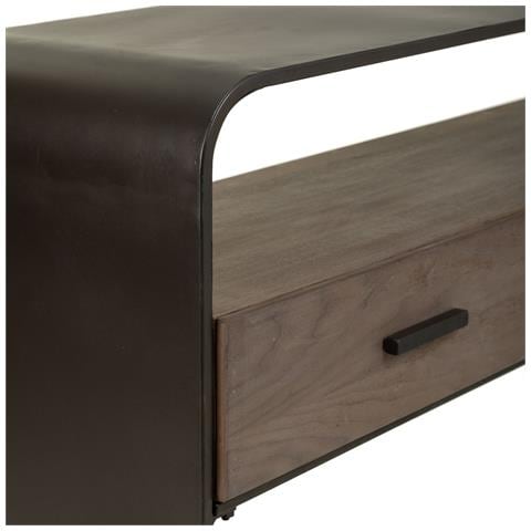 Mobile Da Ingresso In Legno E Metallo Nero 122x37x82 - Foto 8