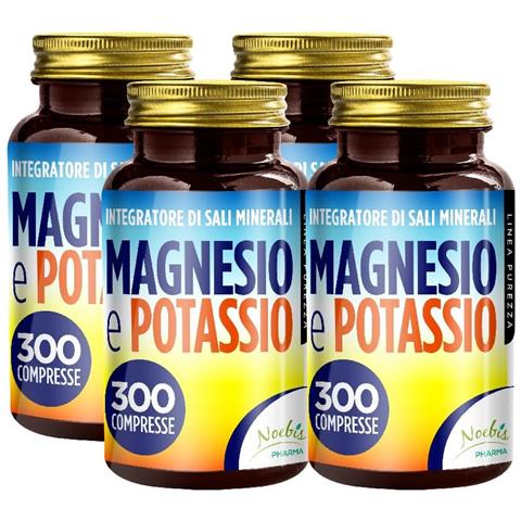 Magnesio e Potassio 300 Compresse - Citrato di Magnesio e Citrato di Potassio - Stanchezza, Affaticamento, Muscoli ed Equilibrio Elettrolitico (Confezione quadrupla) - Foto 1