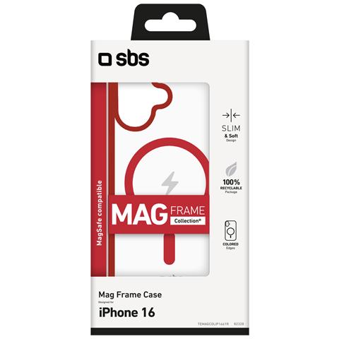TEMAGCOLIP1661R custodia per cellulare 15,5 cm (6.1") Cover Rosso, Trasparente - Foto 2