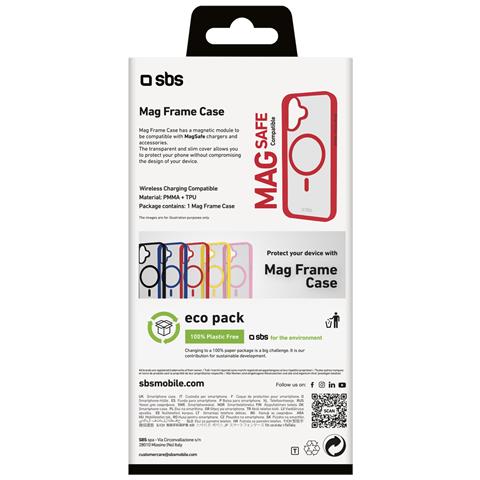 TEMAGCOLIP1661R custodia per cellulare 15,5 cm (6.1") Cover Rosso, Trasparente - Foto 3