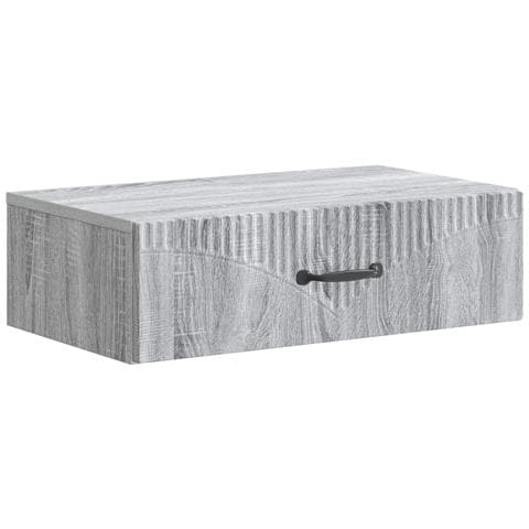 Tavolino da Parete Laterale Grigio Sonoma 59 x 34,5 x 17 cm - Foto 1