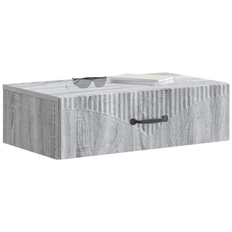 Tavolino da Parete Laterale Grigio Sonoma 59 x 34,5 x 17 cm - Foto 2