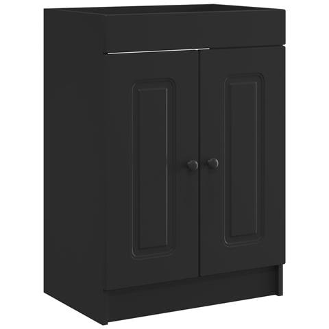 Mobiletto da bagno sotto il lavello Nero 56 x 37,5 x 81 cm - Foto 1