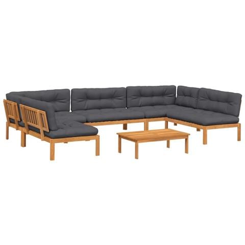 Set Divano Pallet da Giardino 6 pz con Cuscini Massello Acacia - Foto 1
