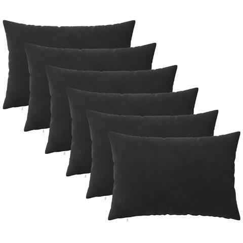 Cuscino con cuscino HEERLEN 6 pz Nero Velluto - Foto 1
