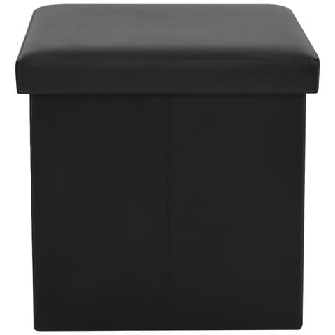Sgabello Pieghevole In Similpelle 38x38x38 Cm Nero - Foto 2