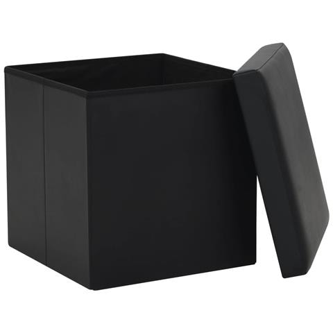 Sgabello Pieghevole In Similpelle 38x38x38 Cm Nero - Foto 8