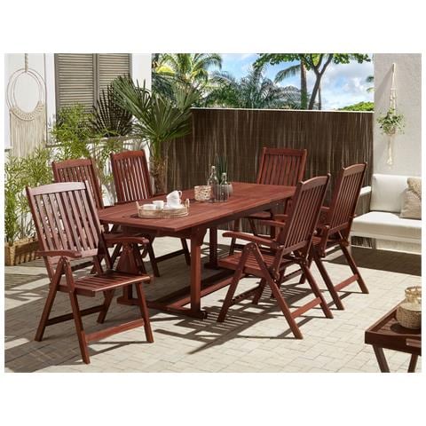Tavolo Da Pranzo Da Giardino In Legno Di Acacia 160/220 X 90 Cm Toscana - Foto 13