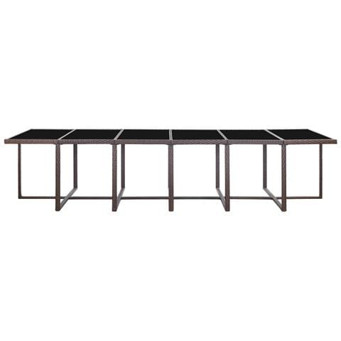 Set Da Pranzo Da Giardino 17 Pz Con Cuscini Polyrattan Marrone - Foto 10