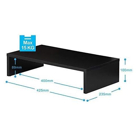 Del Supporto Monitor Legno Nero Del Pc Dello Schermo Del Computer Portatile Riser 42.5x23.5x10cm Dt104201wb - Foto 2