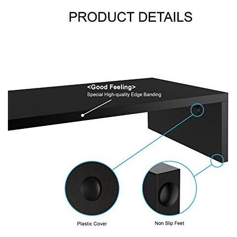 Del Supporto Monitor Legno Nero Del Pc Dello Schermo Del Computer Portatile Riser 42.5x23.5x10cm Dt104201wb - Foto 4