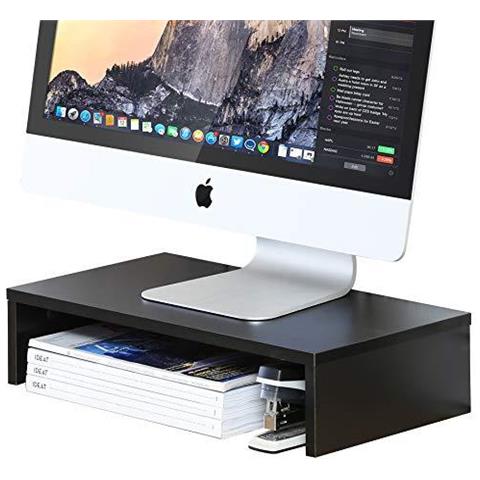 Del Supporto Monitor Legno Nero Del Pc Dello Schermo Del Computer Portatile Riser 42.5x23.5x10cm Dt104201wb - Foto 1